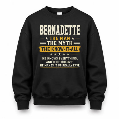 BERNADETTE TM90-K04-125 - NAME Legendary Know-It-All Personalized Funny Shirt