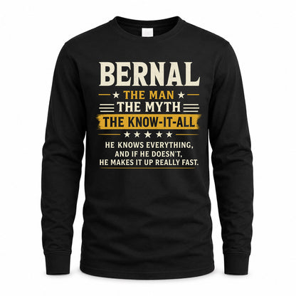 BERNAL TM90-K04-125 - NAME Legendary Know-It-All Personalized Funny Shirt
