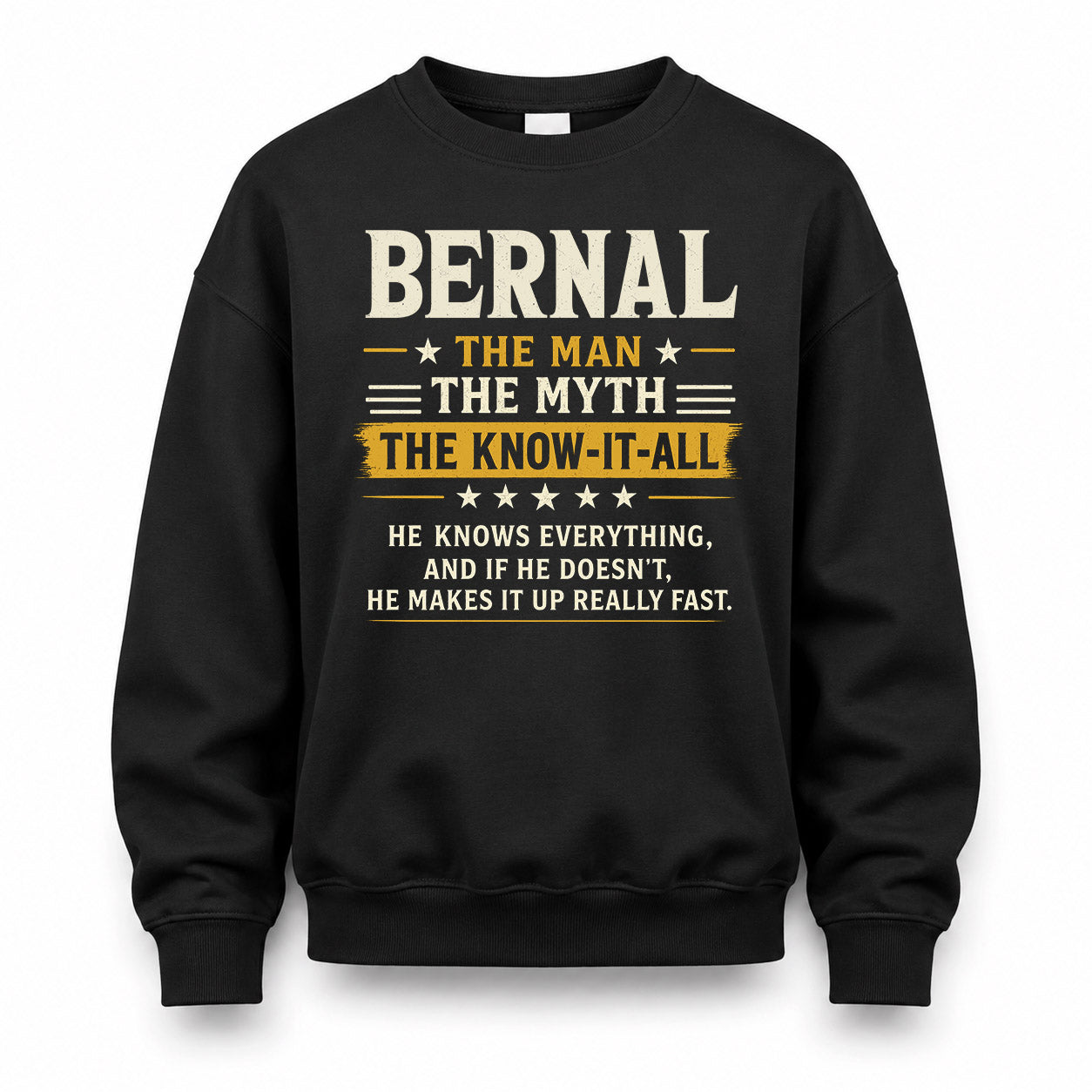 BERNAL TM90-K04-125 - NAME Legendary Know-It-All Personalized Funny Shirt