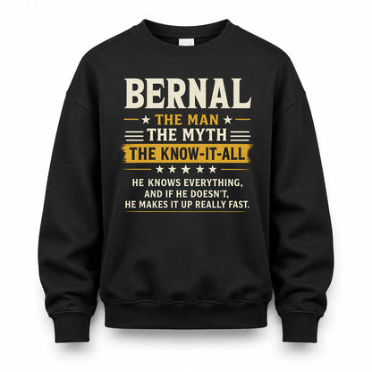 BERNAL TM90-K04-125 - NAME Legendary Know-It-All Personalized Funny Shirt