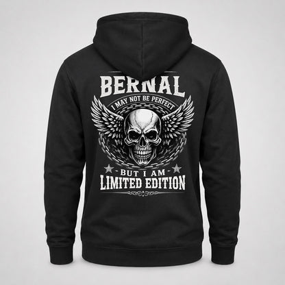 BERNAL P01-K24-229 – Personalized Skull Graphic Apparel “I Am NAME I May Not Be Perfect But I Am Limited Edition”