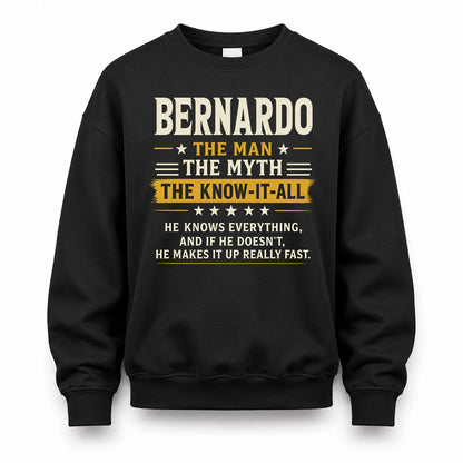 BERNARDO TM90-K04-125 - NAME Legendary Know-It-All Personalized Funny Shirt