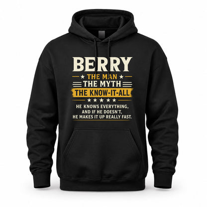 BERRY TM90-K04-125 - NAME Legendary Know-It-All Personalized Funny Shirt