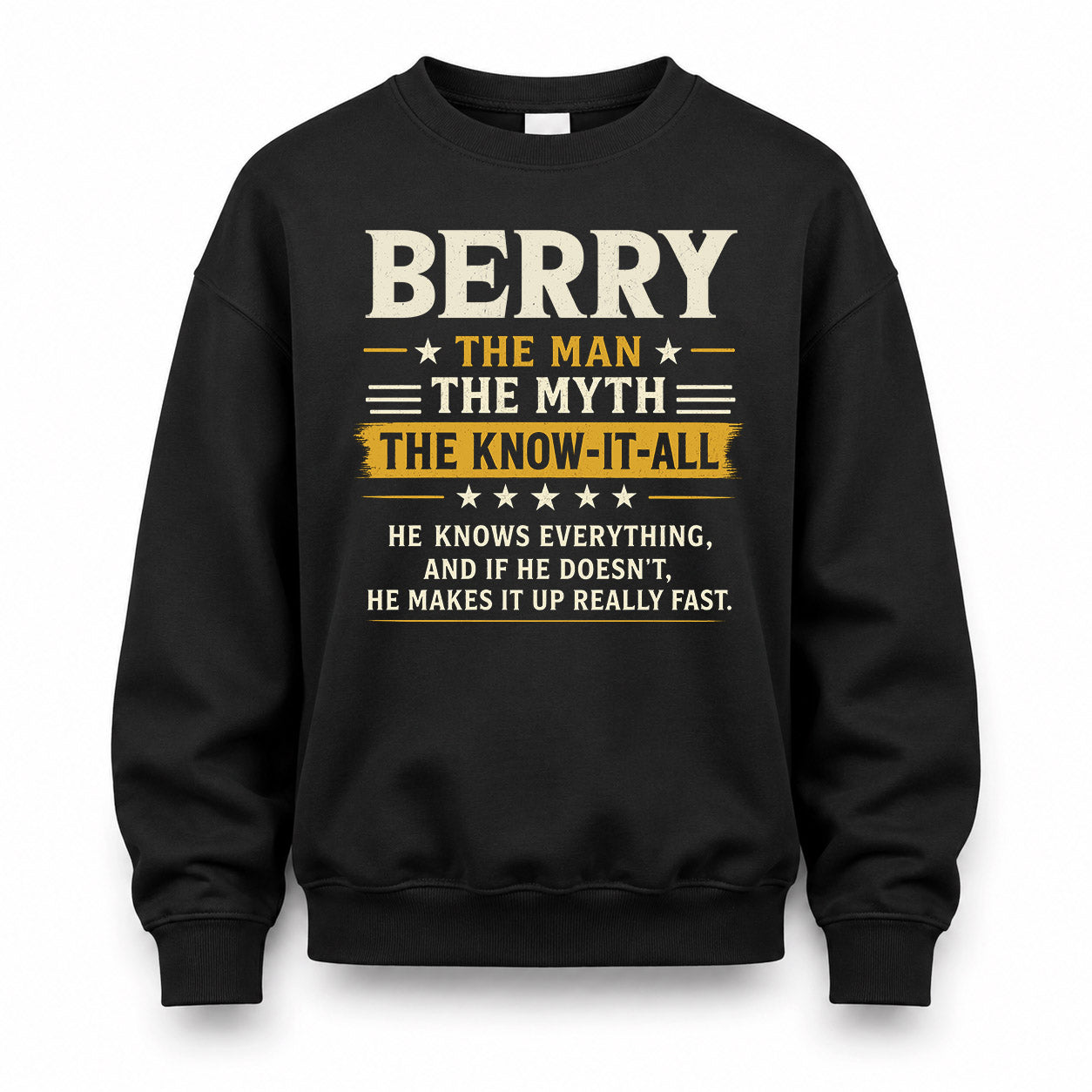 BERRY TM90-K04-125 - NAME Legendary Know-It-All Personalized Funny Shirt
