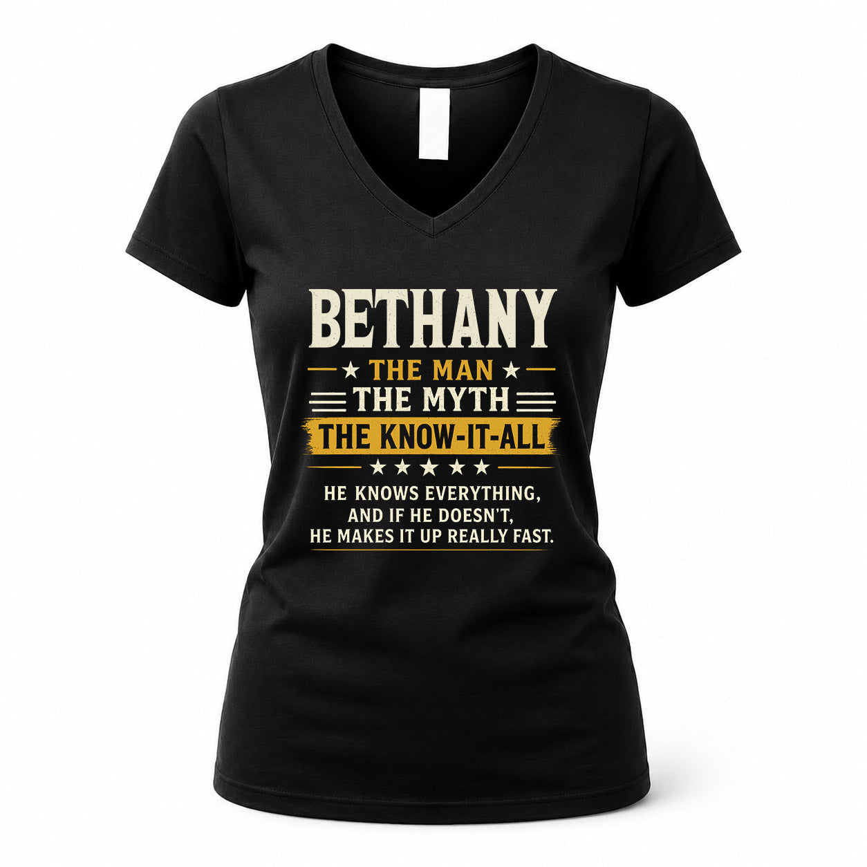 BETHANY TM90-K04-125 - NAME Legendary Know-It-All Personalized Funny Shirt