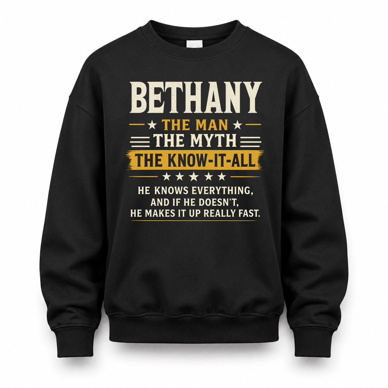 BETHANY TM90-K04-125 - NAME Legendary Know-It-All Personalized Funny Shirt