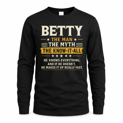 BETTY TM90-K04-125 - NAME Legendary Know-It-All Personalized Funny Shirt