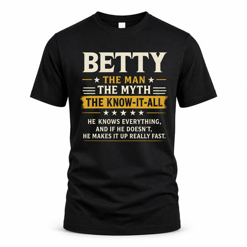 BETTY TM90-K04-125 - NAME Legendary Know-It-All Personalized Funny Shirt