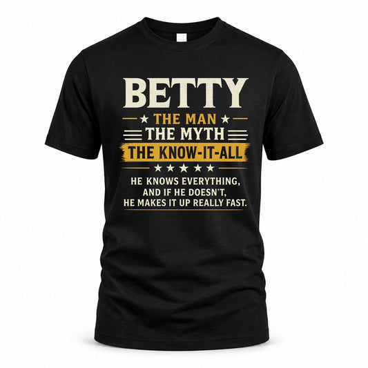 BETTY TM90-K04-125 - NAME Legendary Know-It-All Personalized Funny Shirt