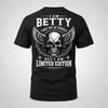 BETTY P01-K24-229 – Personalized Skull Graphic Apparel “I Am NAME I May Not Be Perfect But I Am Limited Edition”