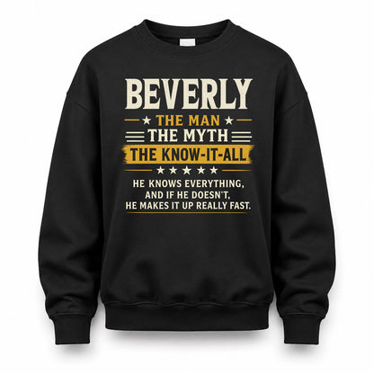 BEVERLY TM90-K04-125 - NAME Legendary Know-It-All Personalized Funny Shirt
