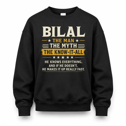 BILAL TM90-K04-125 - NAME Legendary Know-It-All Personalized Funny Shirt