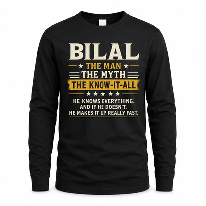 BILAL TM90-K04-125 - NAME Legendary Know-It-All Personalized Funny Shirt