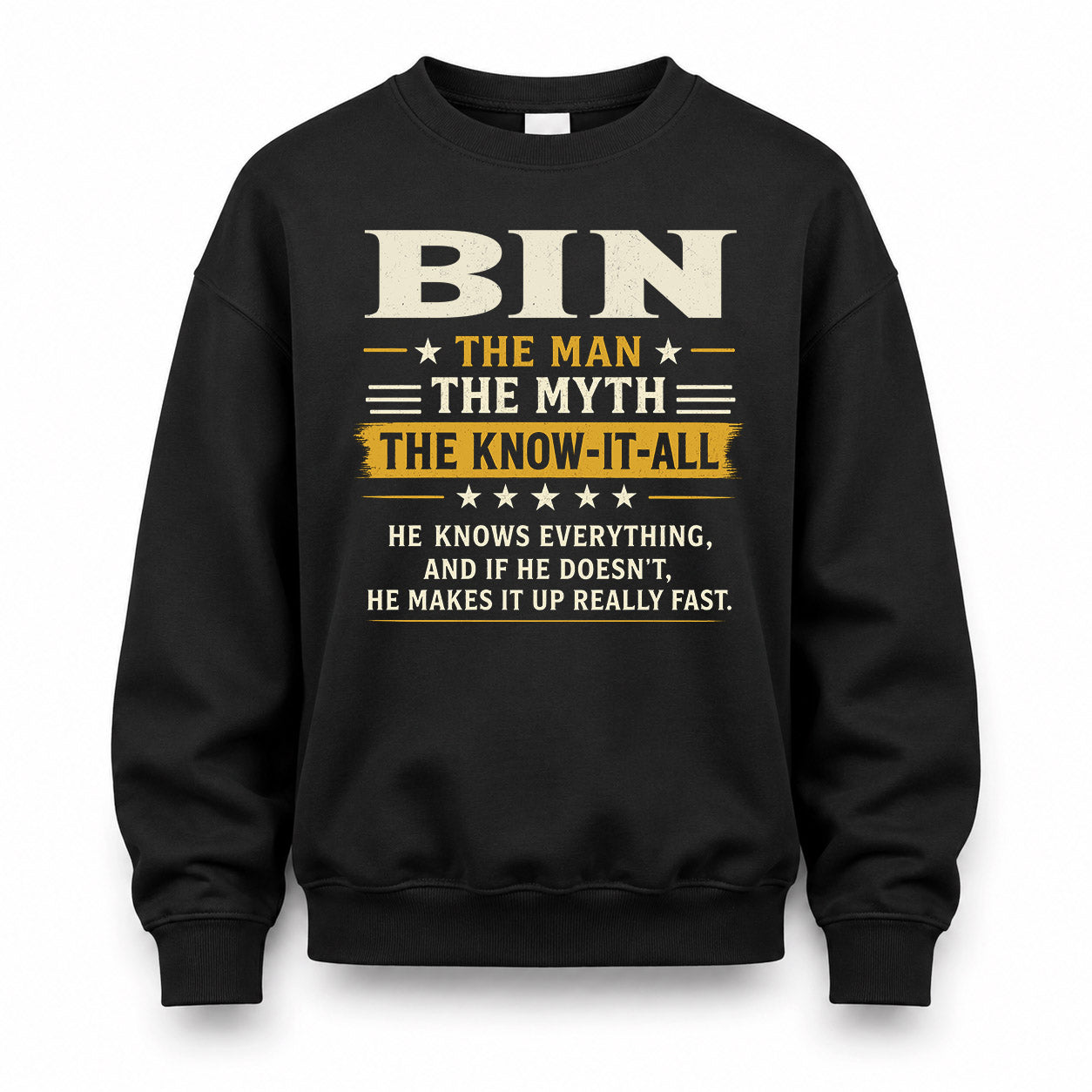 BIN TM90-K04-125 - NAME Legendary Know-It-All Personalized Funny Shirt