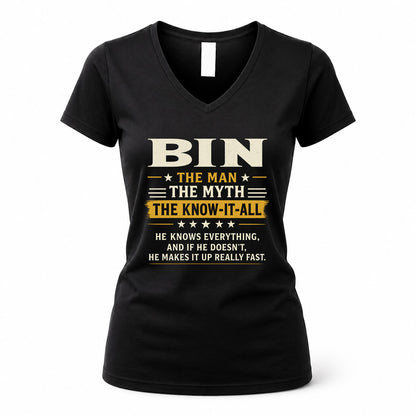 BIN TM90-K04-125 - NAME Legendary Know-It-All Personalized Funny Shirt