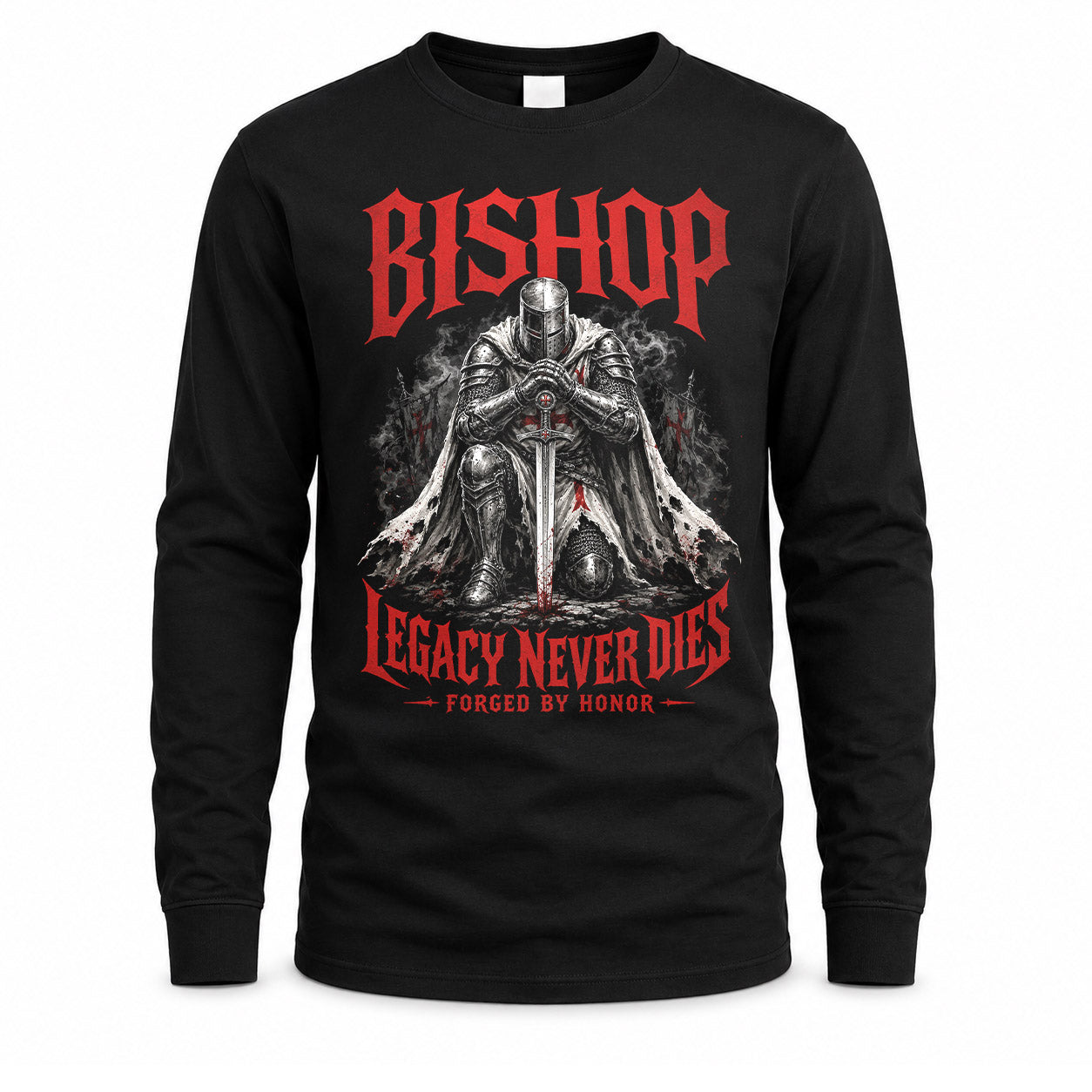 BISHOP HS90-K04-109 - NAME Legacy Never Dies Forged By Honor Personalized Knight