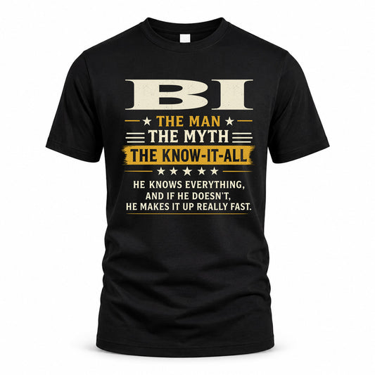 BI TM90-K04-125 - NAME Legendary Know-It-All Personalized Funny Shirt
