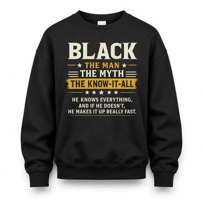 BLACK TM90-K04-125 - NAME Legendary Know-It-All Personalized Funny Shirt