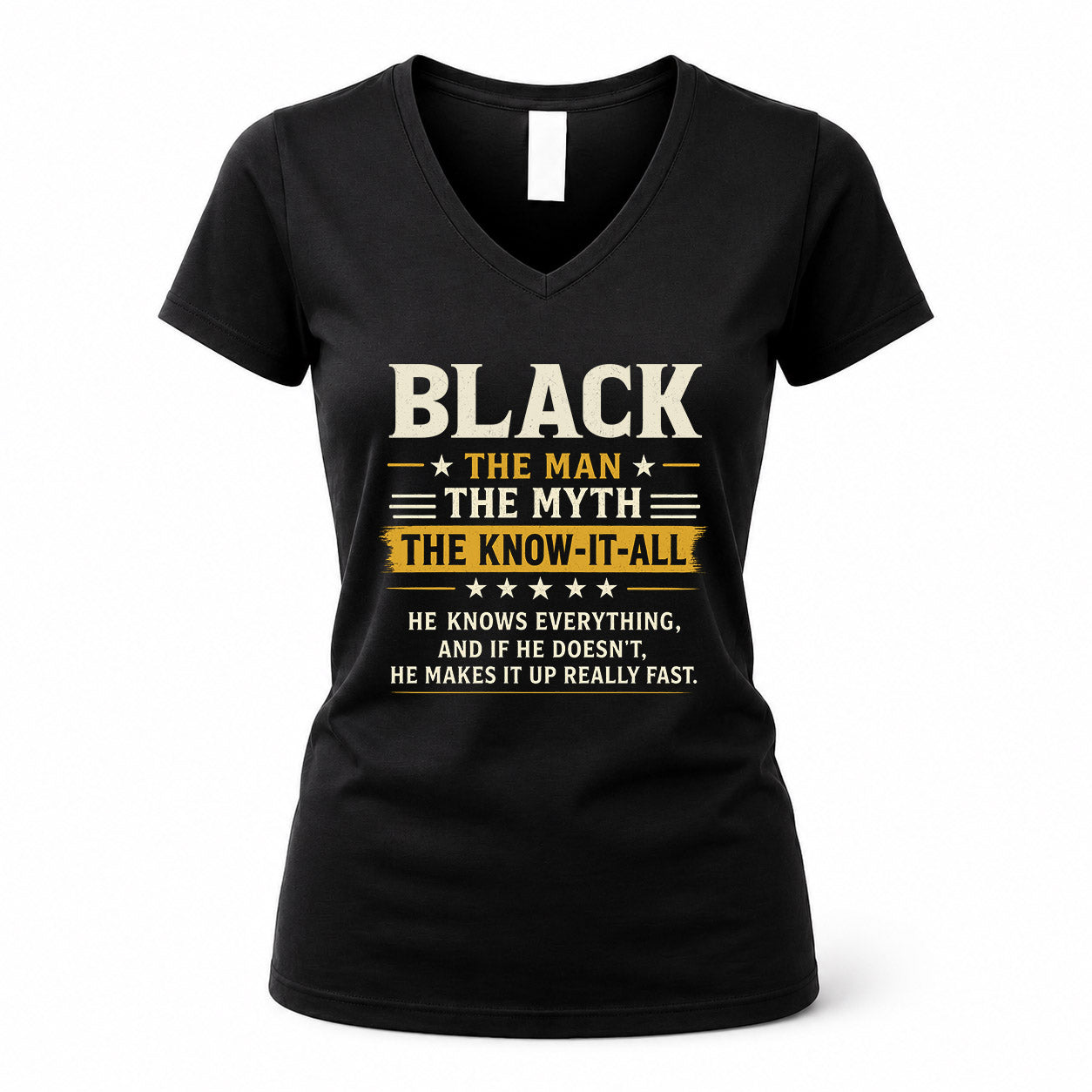 BLACK TM90-K04-125 - NAME Legendary Know-It-All Personalized Funny Shirt