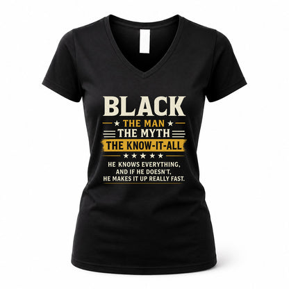 BLACK TM90-K04-125 - NAME Legendary Know-It-All Personalized Funny Shirt