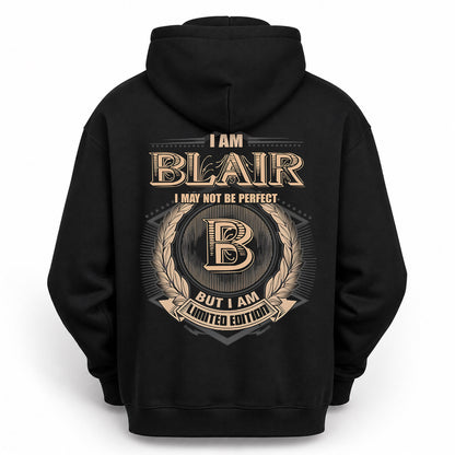 BLAIR PH55-T25-Personalized Name Quote Apparel “I Am NAME May Not Be Perfect But I Am Limited Edition”
