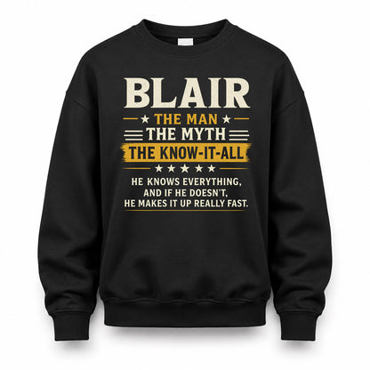 BLAIR TM90-K04-125 - NAME Legendary Know-It-All Personalized Funny Shirt