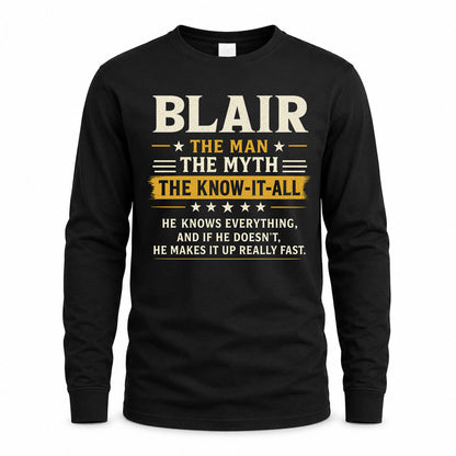 BLAIR TM90-K04-125 - NAME Legendary Know-It-All Personalized Funny Shirt