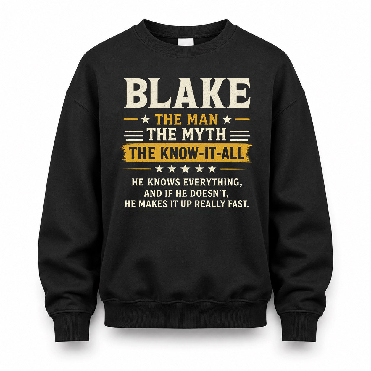 BLAKE TM90-K04-125 - NAME Legendary Know-It-All Personalized Funny Shirt