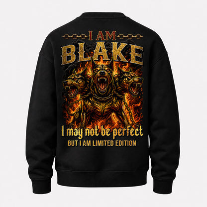 BLAKE MP88-F2-168–Personalized Bold Quote Apparel “I Am NAME I May Not Be Perfect But I Am Limited Edition