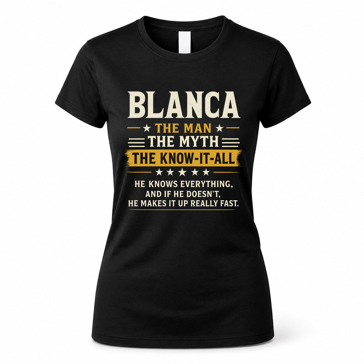 BLANCA TM90-K04-125 - NAME Legendary Know-It-All Personalized Funny Shirt
