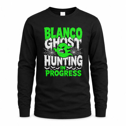 BLANCO HW22-K06-109 - NAME Ghost Hunting In Progress Personalized Halloween Shirt