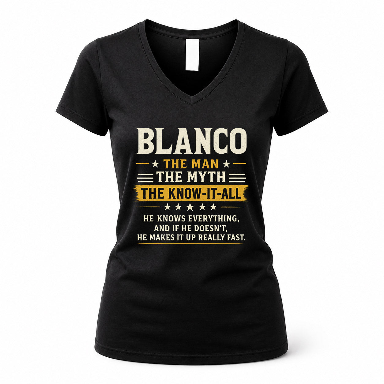 BLANCO TM90-K04-125 - NAME Legendary Know-It-All Personalized Funny Shirt