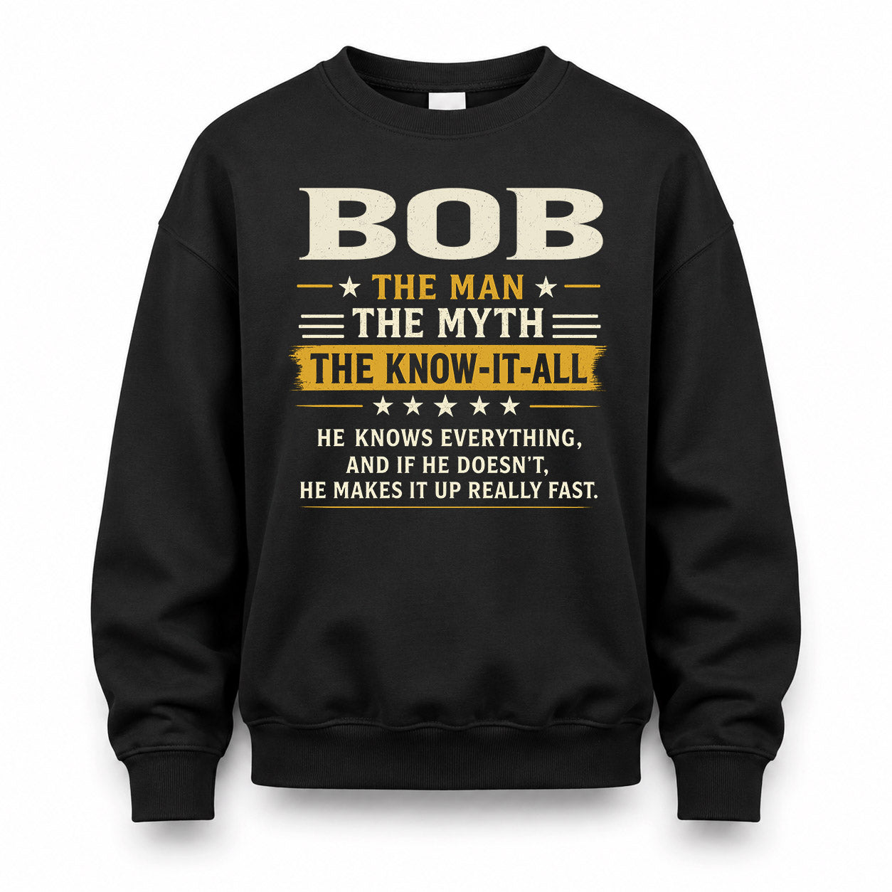 BOB TM90-K04-125 - NAME Legendary Know-It-All Personalized Funny Shirt