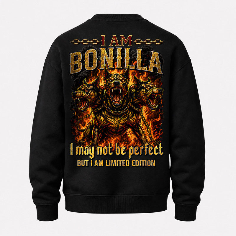 BONILLA MP88-F2-168–Personalized Bold Quote Apparel “I Am NAME I May Not Be Perfect But I Am Limited Edition