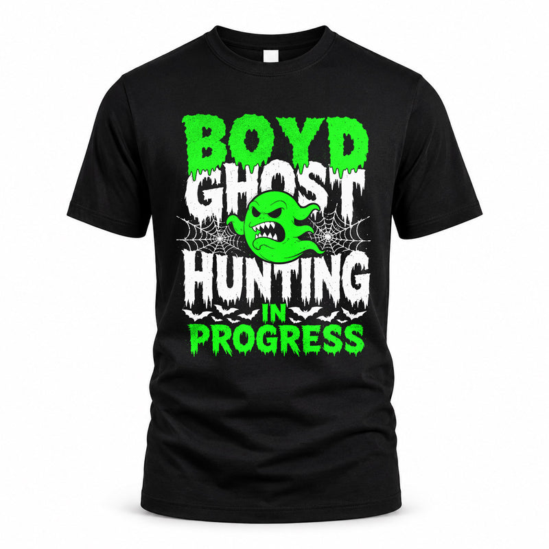 BOYD HW22-K06-109 - NAME Ghost Hunting In Progress Personalized Halloween Shirt