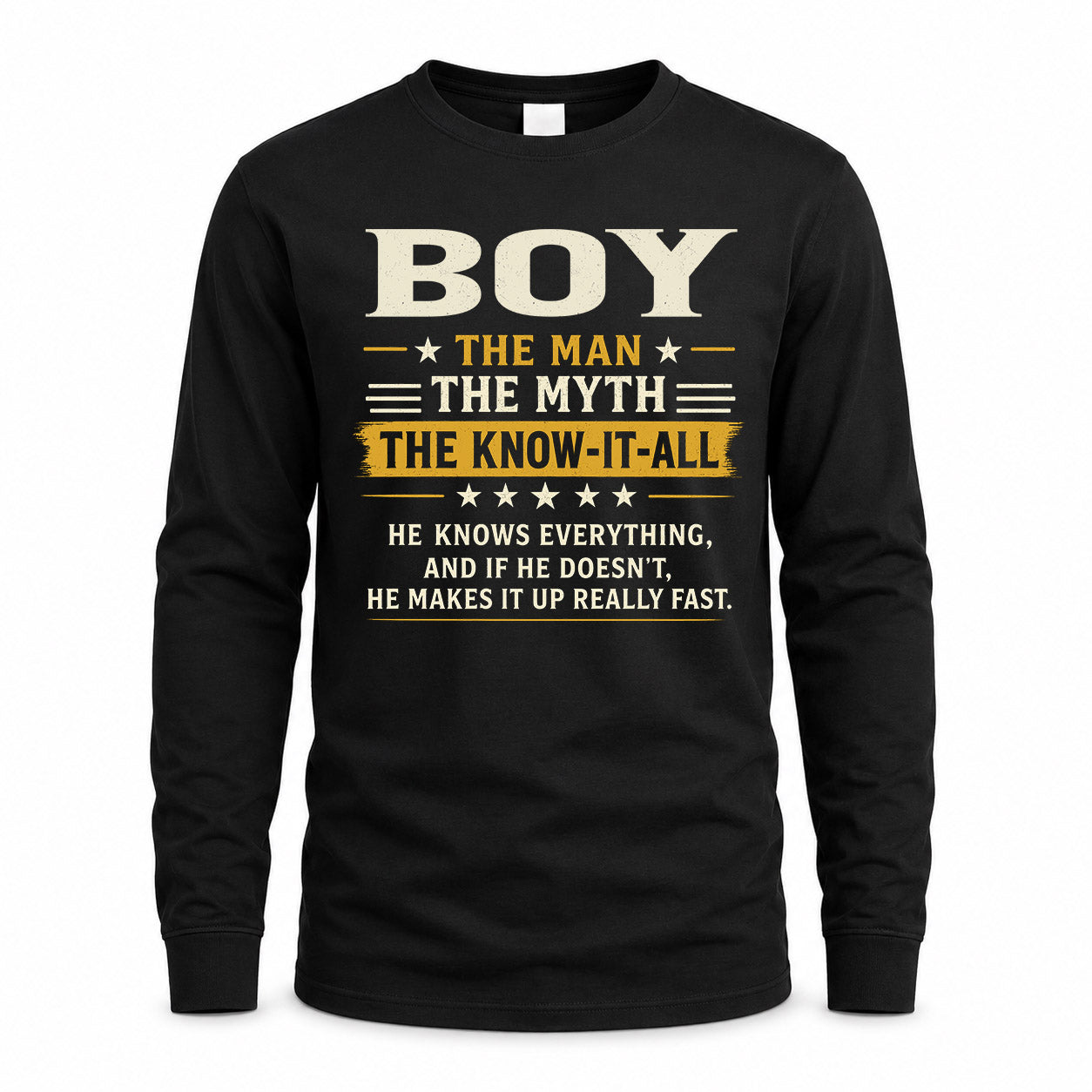 BOY TM90-K04-125 - NAME Legendary Know-It-All Personalized Funny Shirt