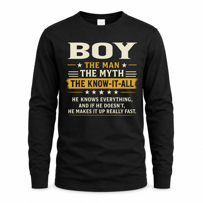 BOY TM90-K04-125 - NAME Legendary Know-It-All Personalized Funny Shirt