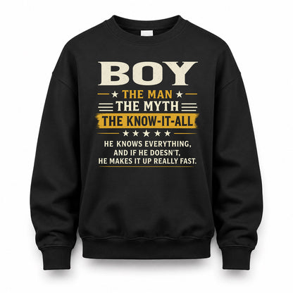 BOY TM90-K04-125 - NAME Legendary Know-It-All Personalized Funny Shirt