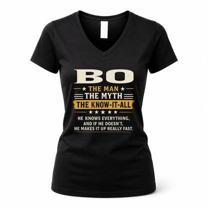 BO TM90-K04-125 - NAME Legendary Know-It-All Personalized Funny Shirt