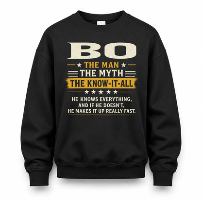 BO TM90-K04-125 - NAME Legendary Know-It-All Personalized Funny Shirt