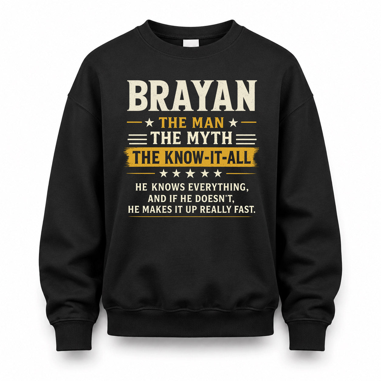 BRAYAN TM90-K04-125 - NAME Legendary Know-It-All Personalized Funny Shirt