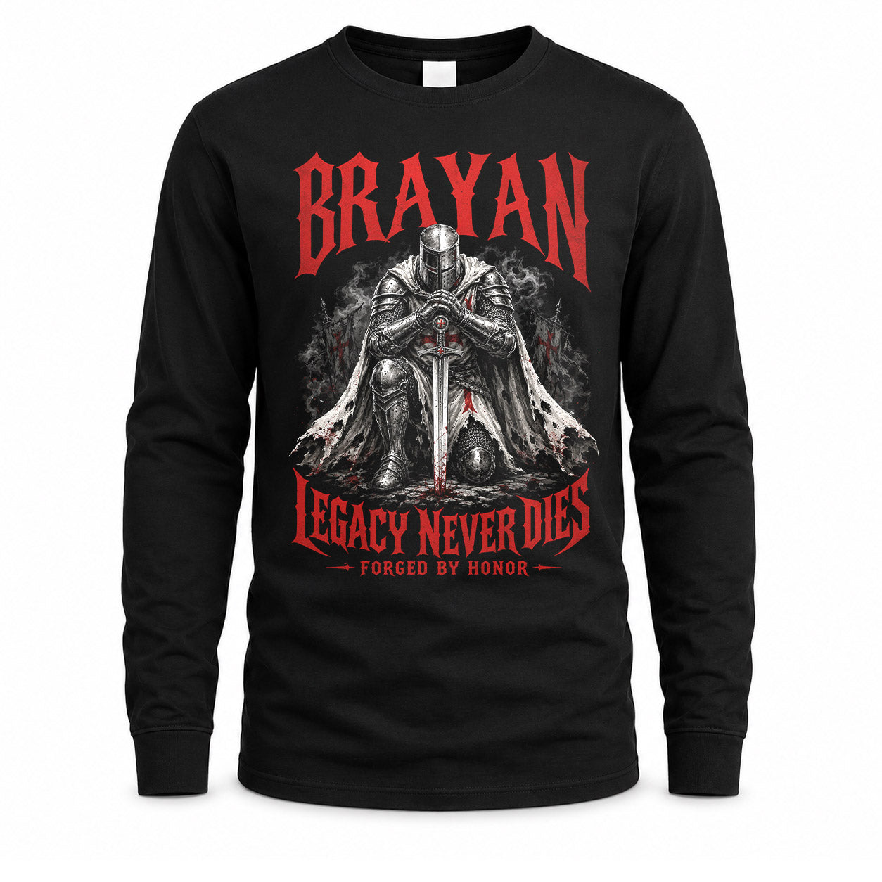 BRAYAN HS90-K04-109 - NAME Legacy Never Dies Forged By Honor Personalized Knight