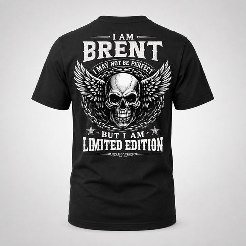 BRENT P01-K24-229 – Personalized Skull Graphic Apparel “I Am NAME I May Not Be Perfect But I Am Limited Edition”