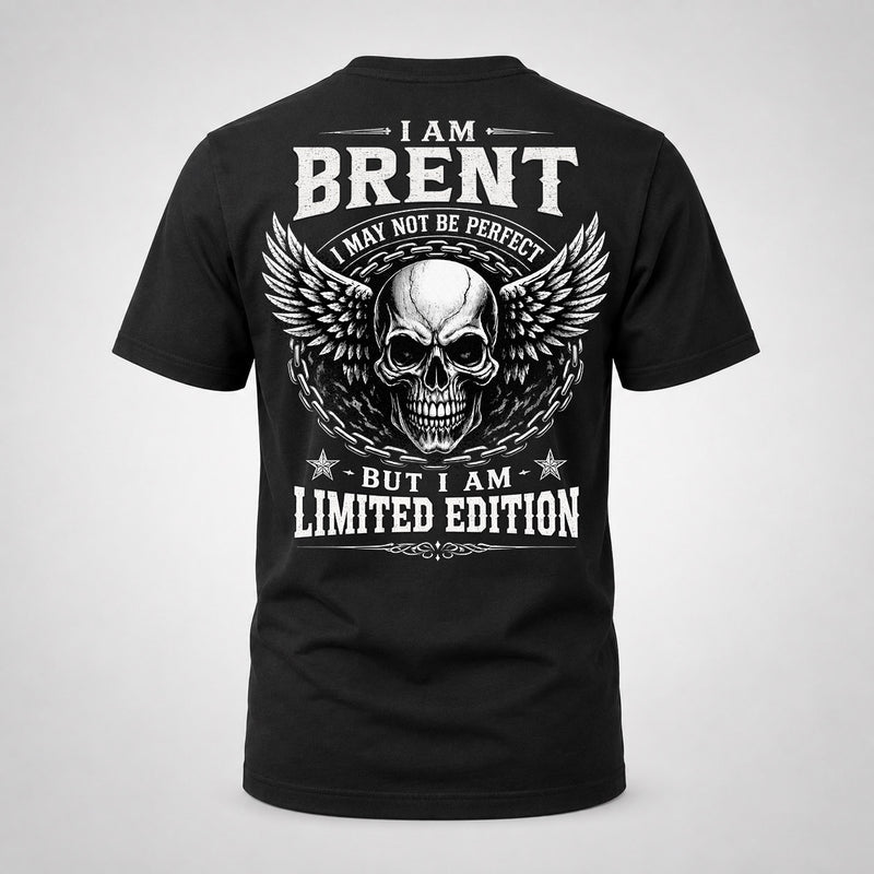 BRENT P01-K24-229 – Personalized Skull Graphic Apparel “I Am NAME I May Not Be Perfect But I Am Limited Edition”