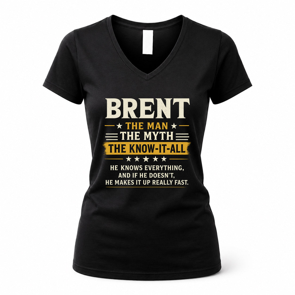 BRENT TM90-K04-125 - NAME Legendary Know-It-All Personalized Funny Shirt