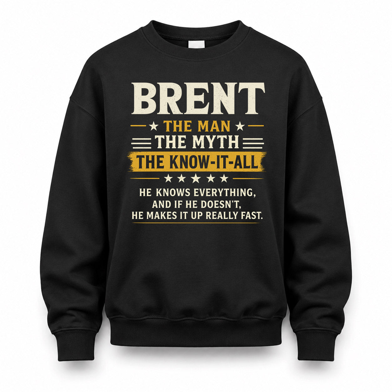 BRENT TM90-K04-125 - NAME Legendary Know-It-All Personalized Funny Shirt