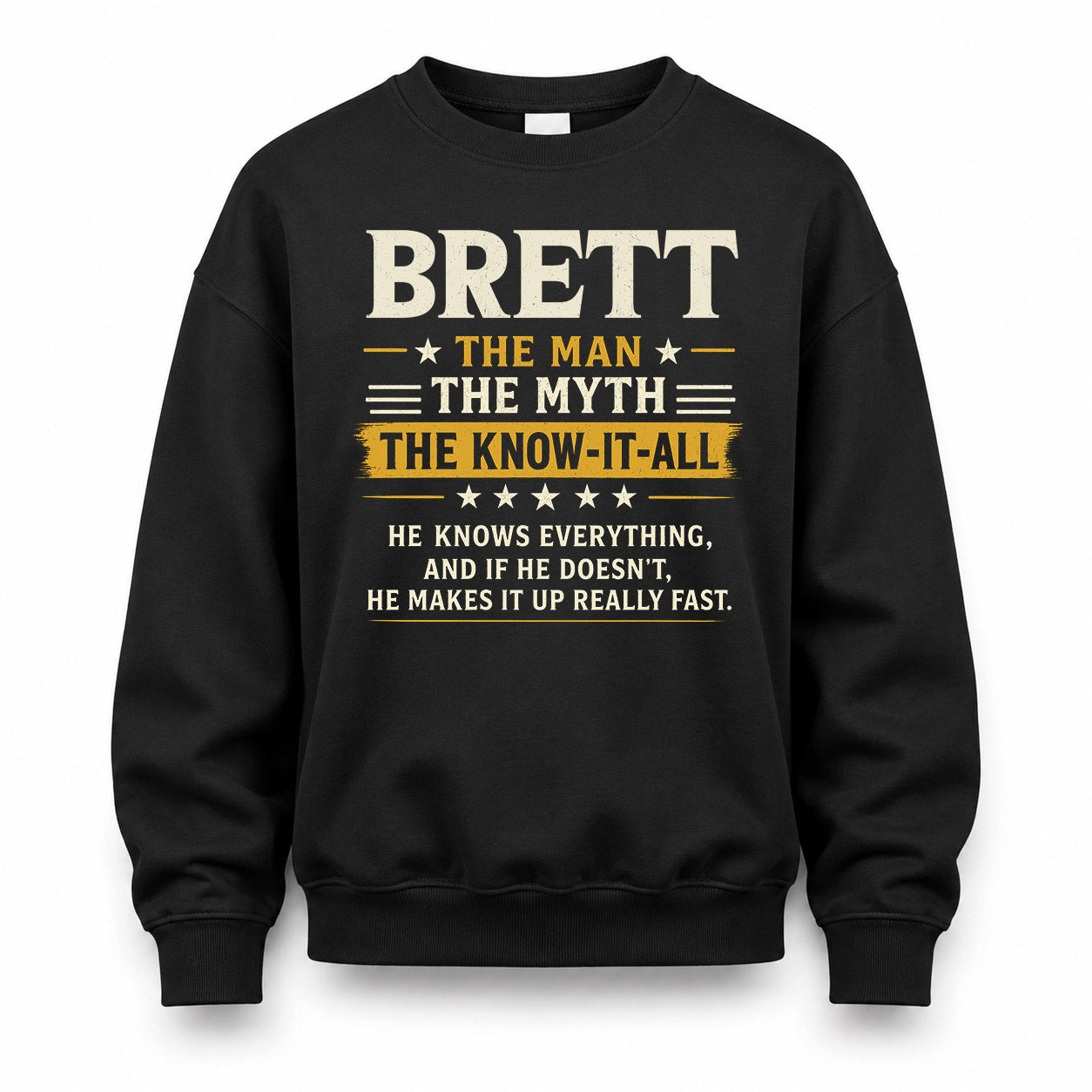 BRETT TM90-K04-125 - NAME Legendary Know-It-All Personalized Funny Shirt
