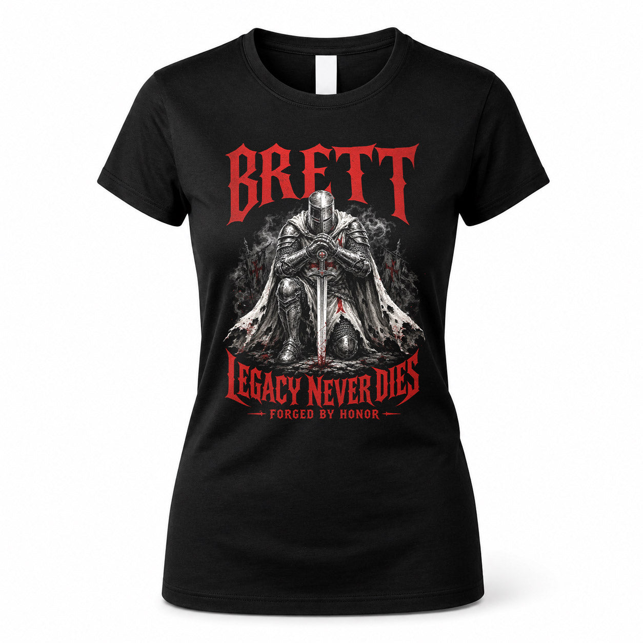 BRETT HS90-K04-109 - NAME Legacy Never Dies Forged By Honor Personalized Knight