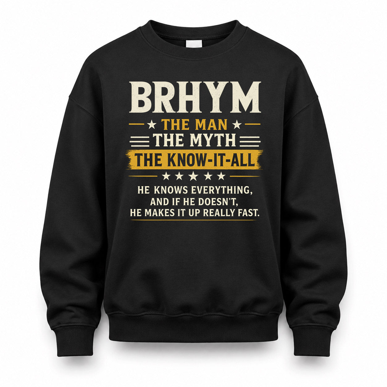 BRHYM TM90-K04-125 - NAME Legendary Know-It-All Personalized Funny Shirt