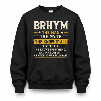 BRHYM TM90-K04-125 - NAME Legendary Know-It-All Personalized Funny Shirt